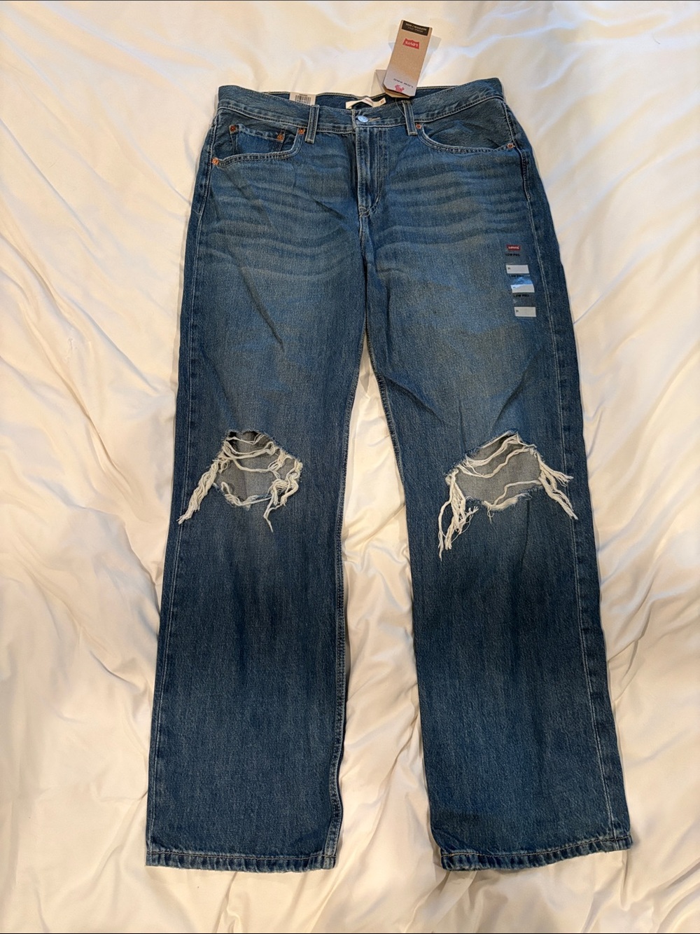 Levi's straight leg Blue Distressed Relaxed Jeans